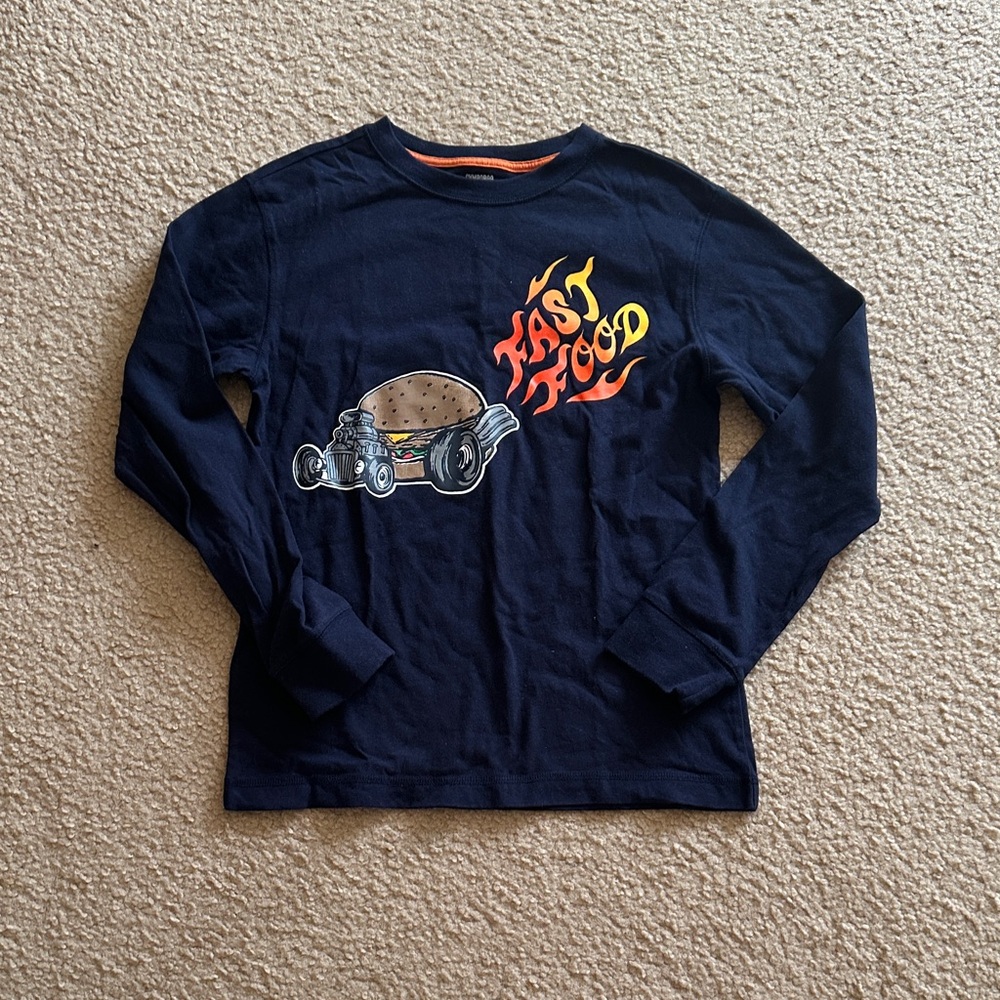 Gymboree Navy Fast Food Long Sleeve Tee